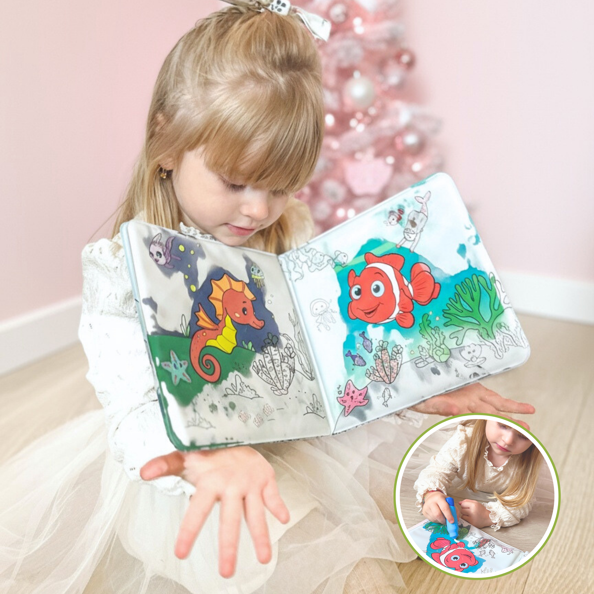Lot de 4 stylos - 4 livres de coloriage à l'eau - Réutilisables Lot de 4 stylos - 4 livres de coloriage à l'eau - Réutilisables